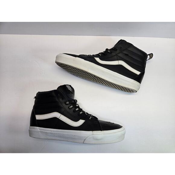 Vans Off The Wall Size 8 Mens 9.5 WMN Sk8 Hi Mid Leather Skate Shoes Sneakers - Picture 3 of 9
